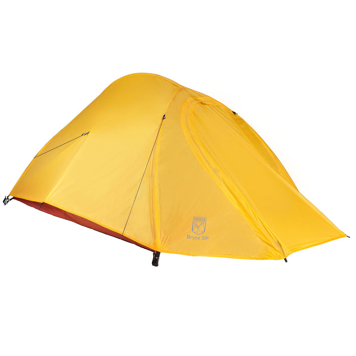 yellow tent Paria Outdoor Products Bryce Ultralight and Footprint Urlaub mit Hund Ostsee: cotton Color:55A Orange TWO RC The versatile vestibule converts