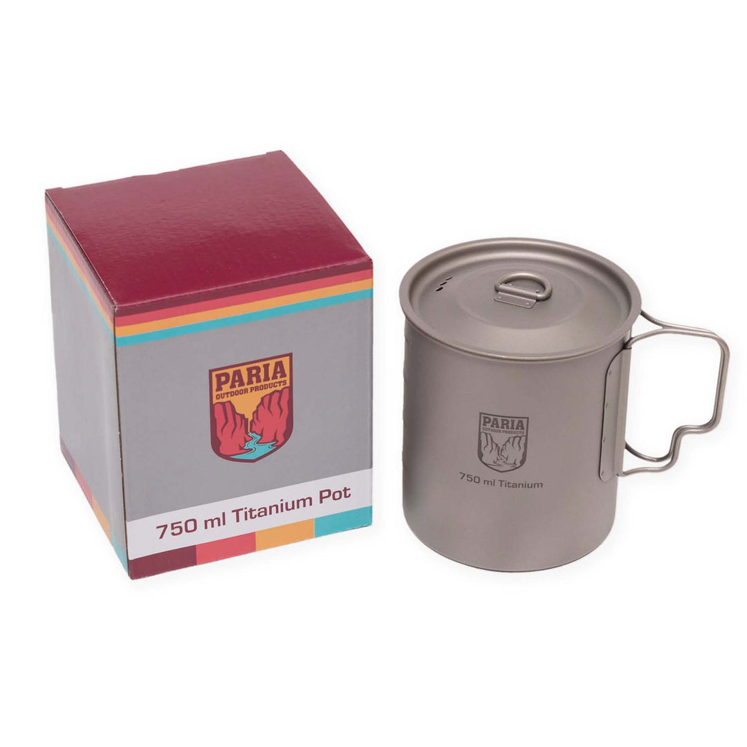 Paria Outdoor Products Titanium Pot with Lid Ultralight Compact and Extremely Durable Perfect for Backpacking and Camping