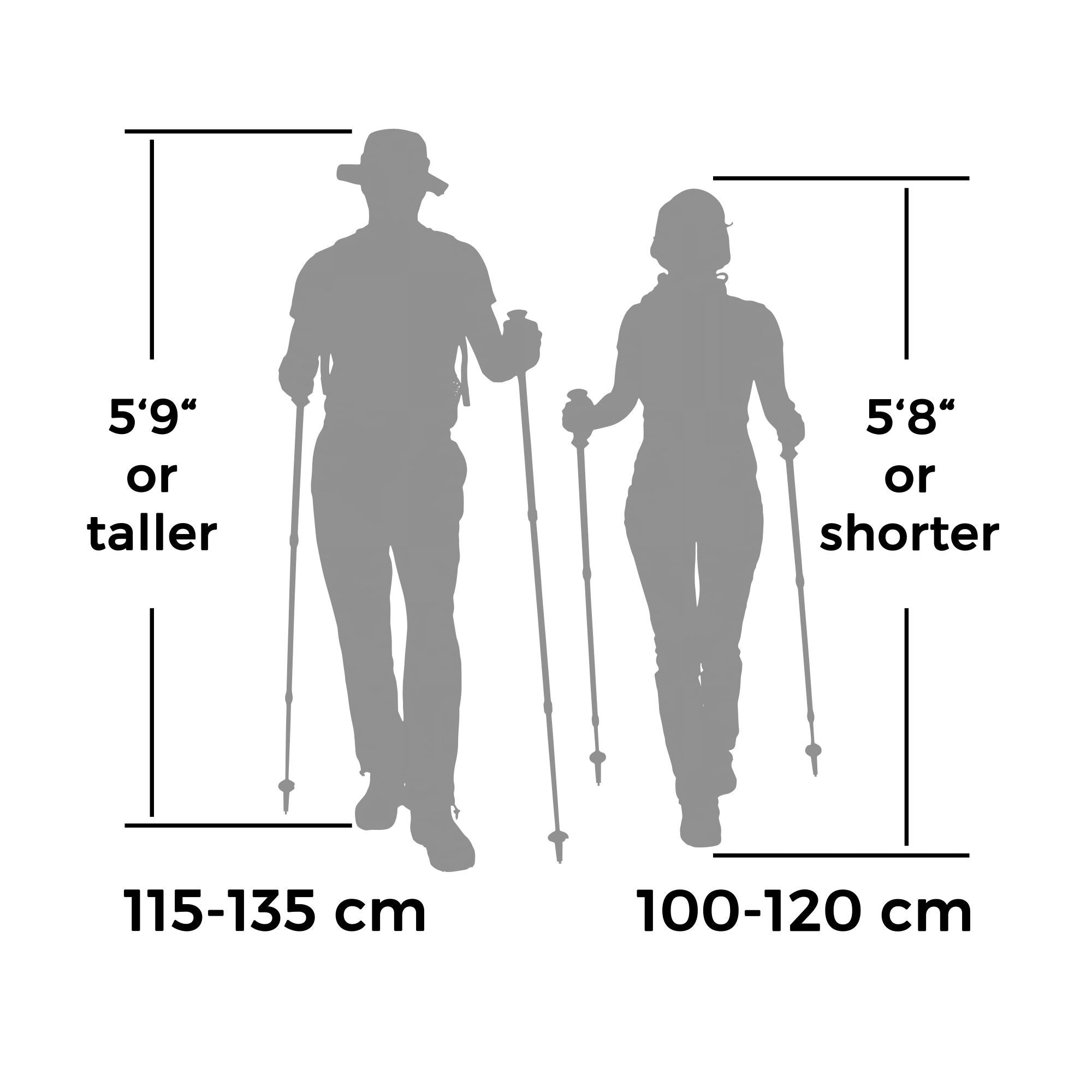 Tri Fold Alloy UL Trekking Poles 120 cm 115 135