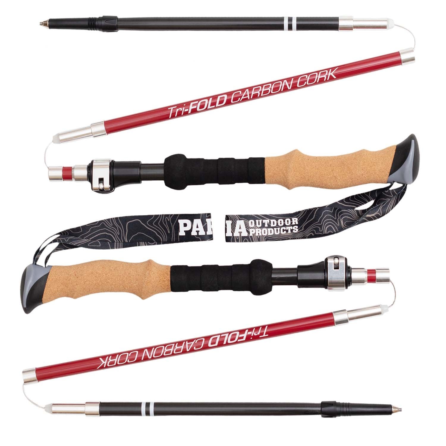 Hiking Poles  Tri-Fold Carbon Cork Trekking Poles - Paria Outdoor Products